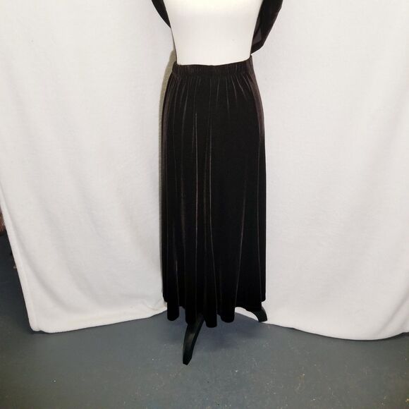 Laura Ashley 1X Skirt Shell Set Chocolate  Brown Velour Velvet Career Old Money - Picture 3 of 8
